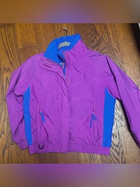 Vintage Double Diamond Ski Jacket M Purple Blue Colorblock 80s 90s Retro